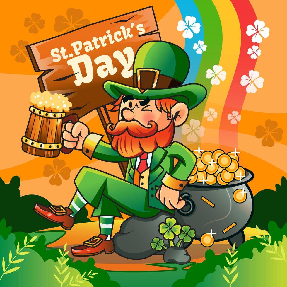 Enjoying Day of Leprechaun vector
