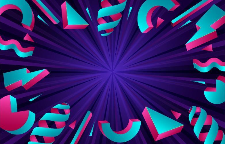 Geometric Popping Purple Background vector