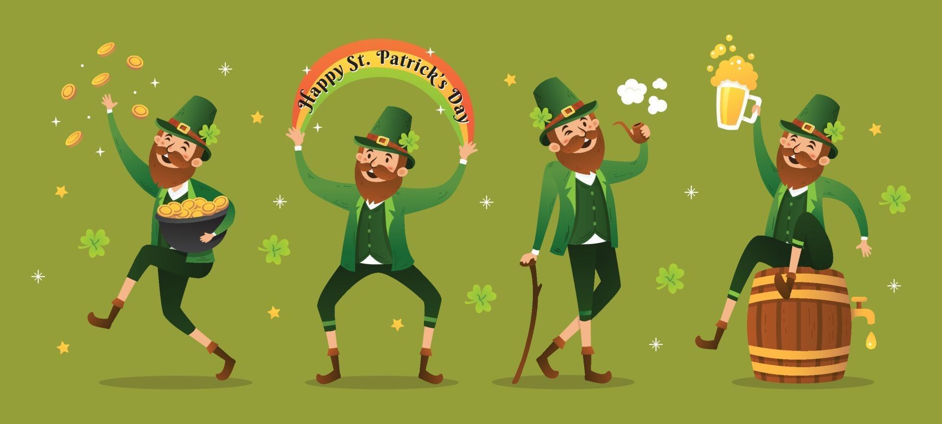 Happy Leprechaun Character vector