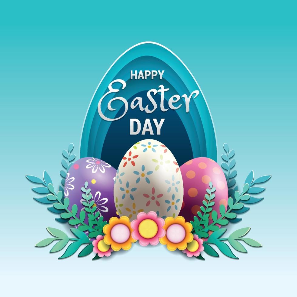Happy Easter Day with Easter Eggs Concept 1953494 Vector Art at Vecteezy