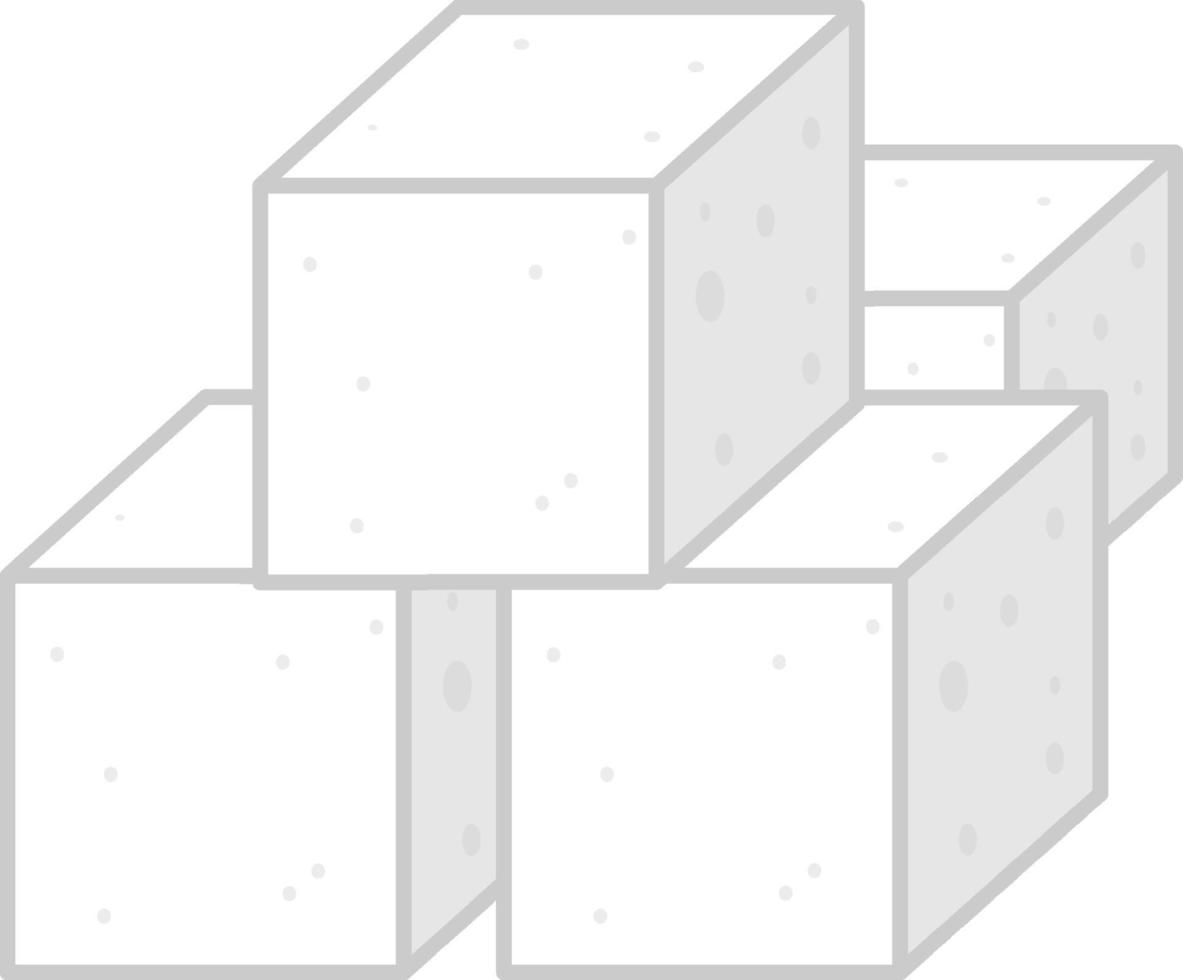 Sugar cube on white background vector