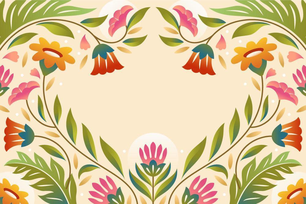 Spring Floral Gradient Background vector
