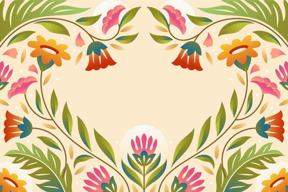 fondo degradado floral de primavera vector