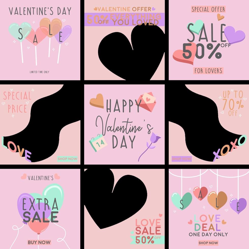 Valentine's day feeds template, Business feeds template vector