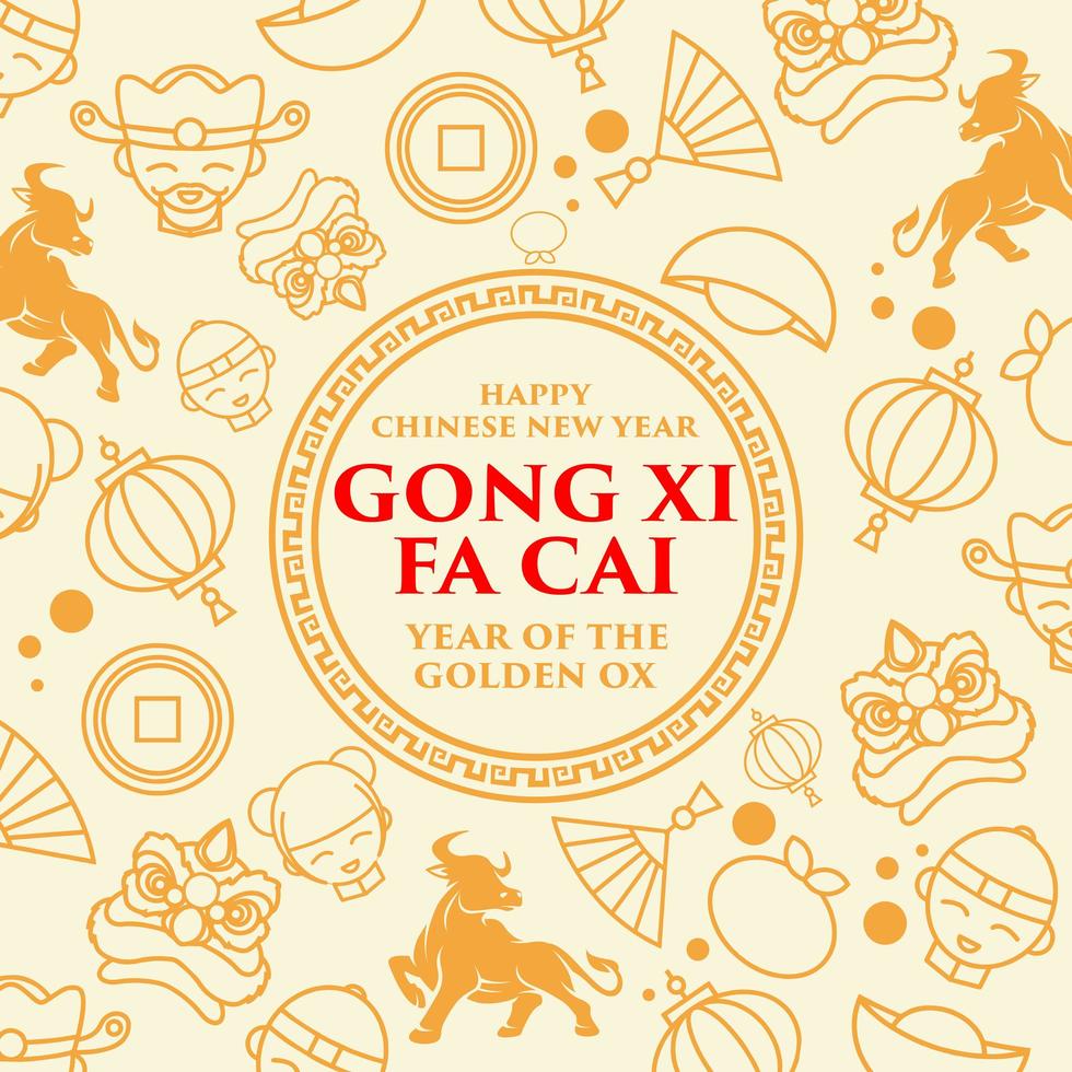 Gong Xi Fa Cai Icon Design vector