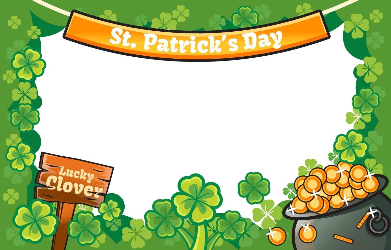 Clover Lucky Frame with White Background vector