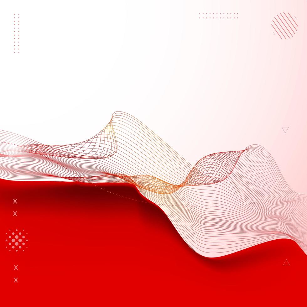 Red Wave Background vector