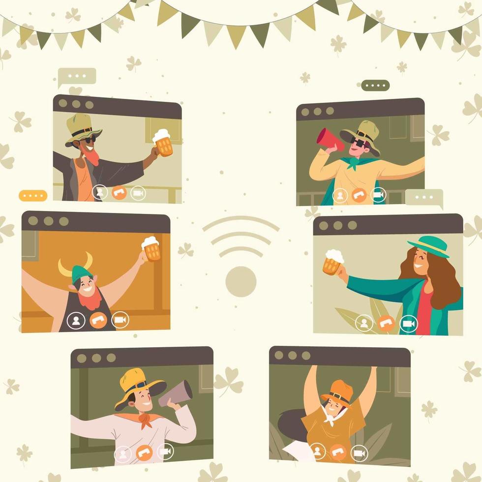 fiesta online celebrar st. día de San Patricio vector