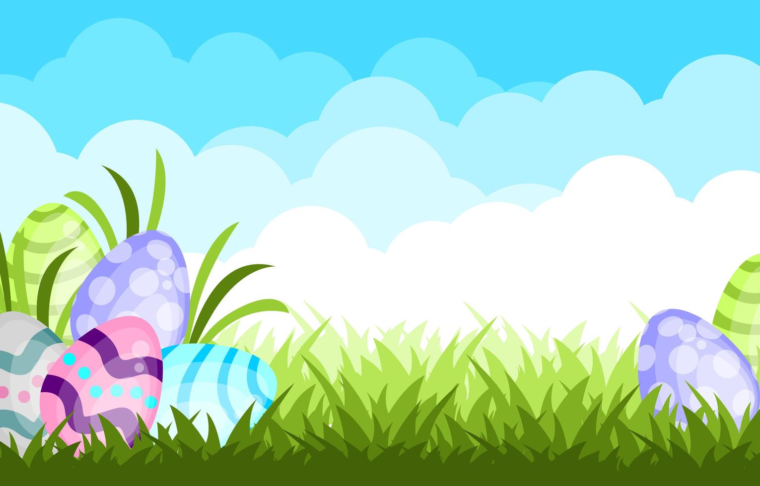 Cute Easter Egg Background Template vector