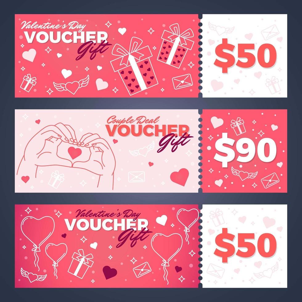 Gift Voucher for Valentine's Day vector