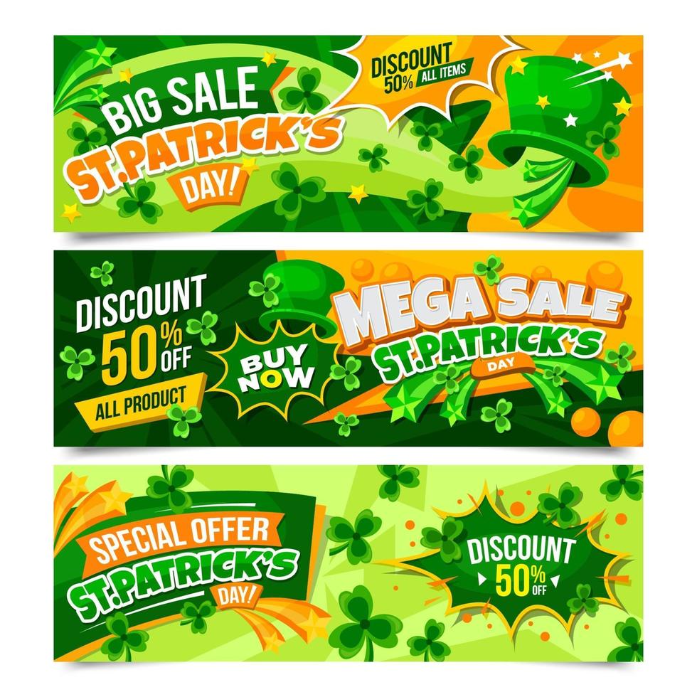 St. Patrick's Marketing Banner Collection vector