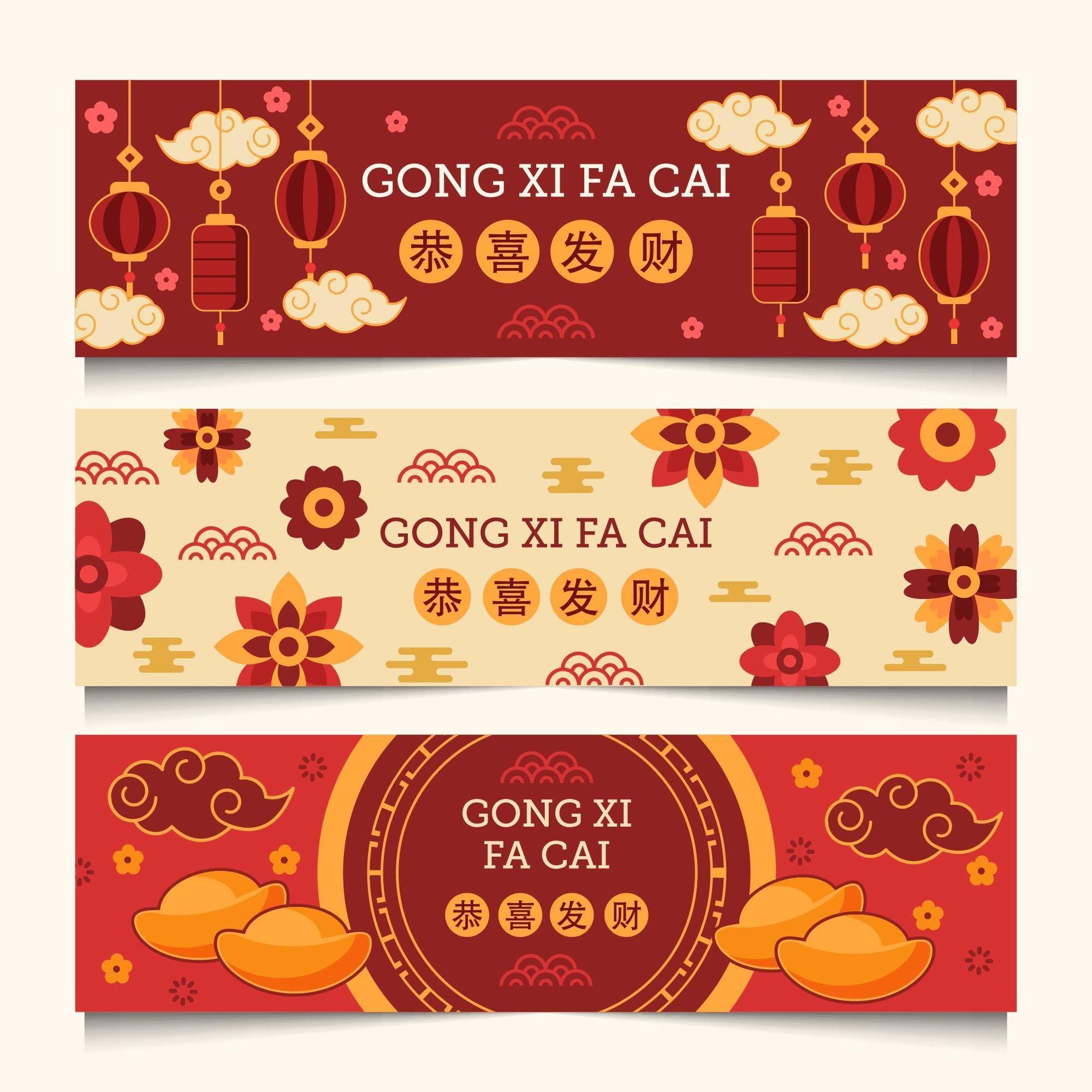 Gong XI Fa Cai Banner Chinese New Year 1953750 Vector Art at Vecteezy