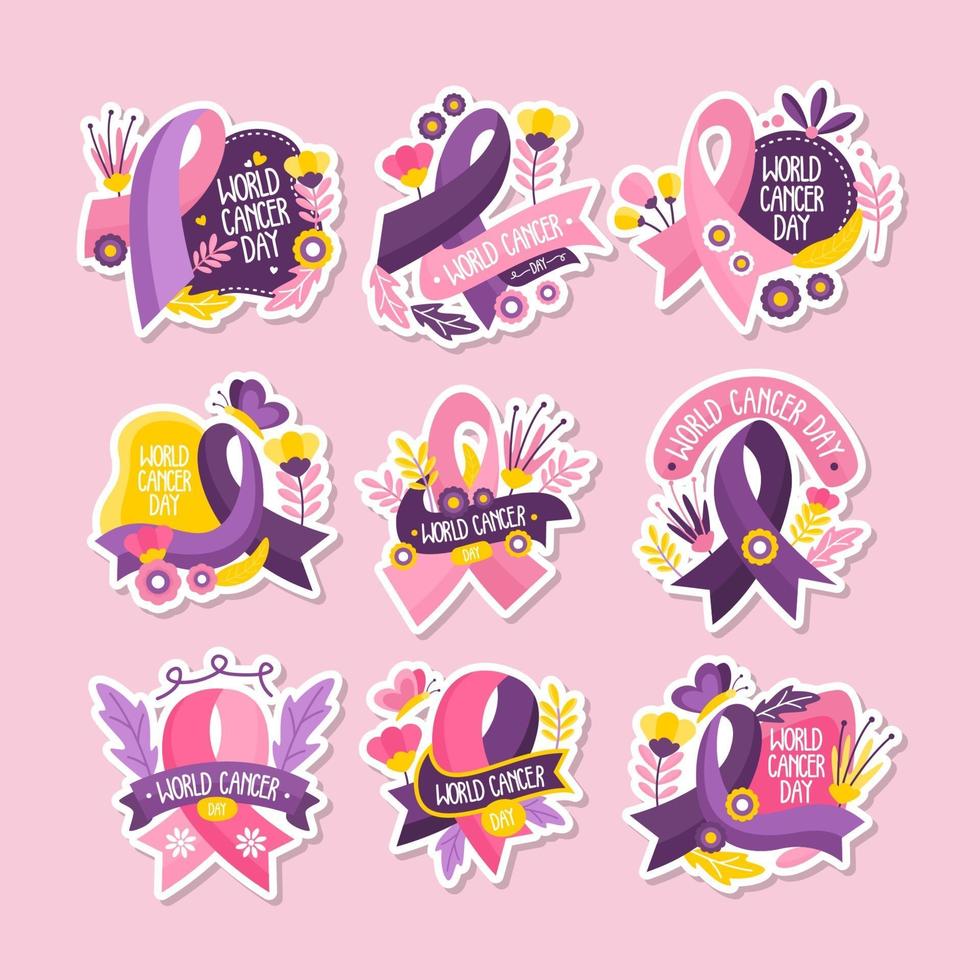 World Cancer Sticker Collection vector