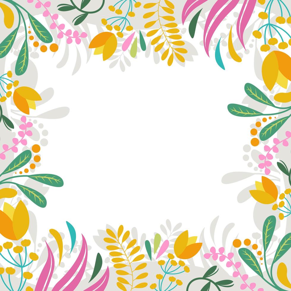Abstract Floral Frame for Spring Background vector