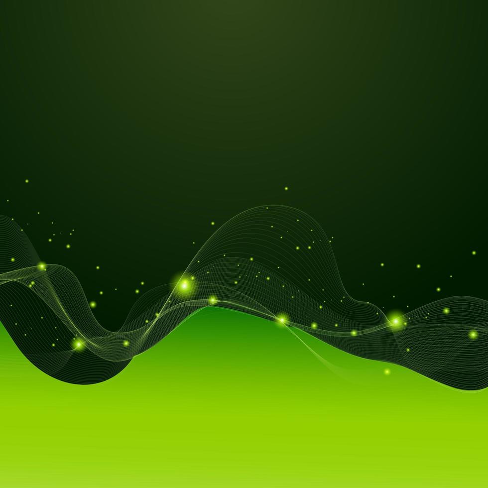 fondo verde con concepto de onda vector