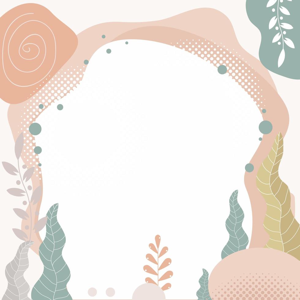 White Background with Floral and Round Element vector