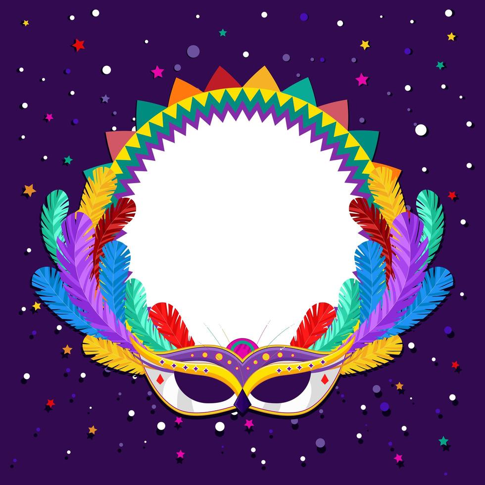 Fondo de Mardi Gras con máscara colorida vector