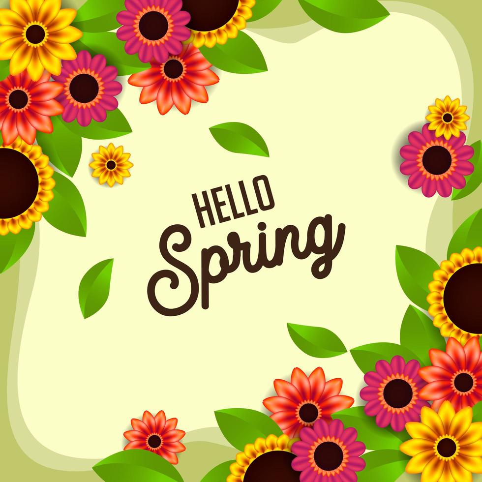 florecer hola plantilla de diseño de primavera vector