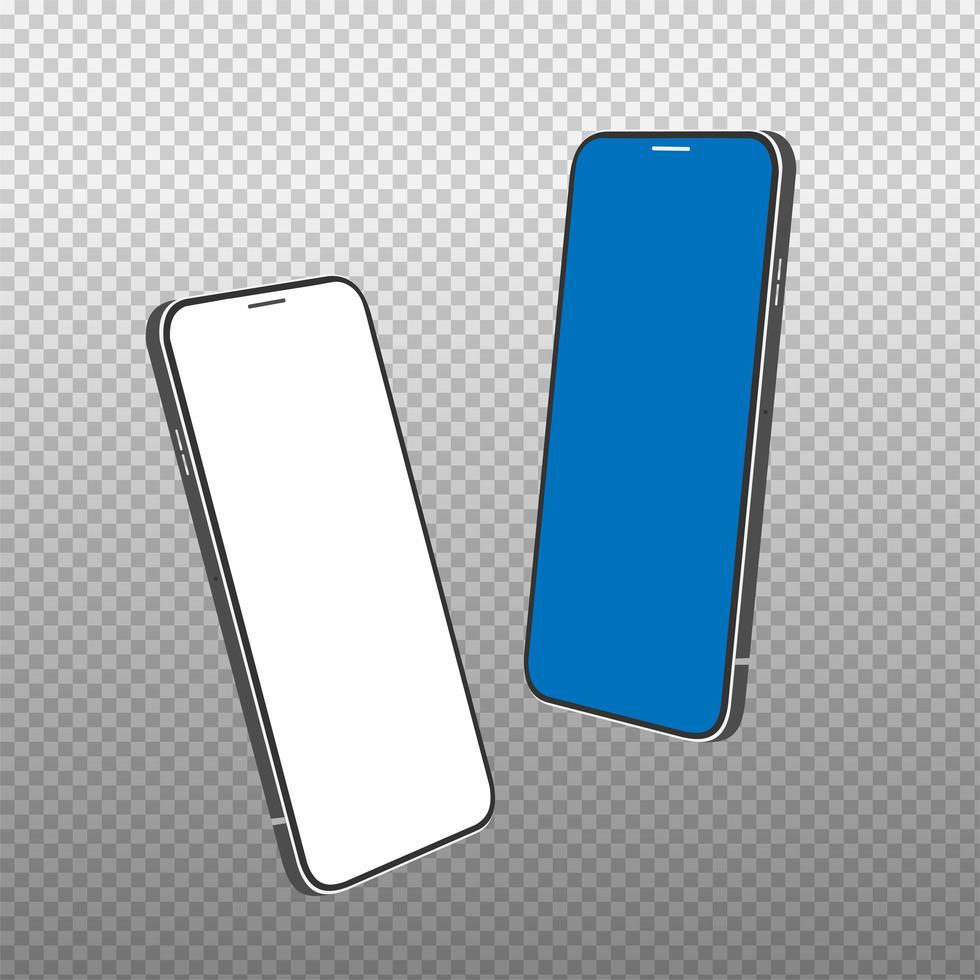 Realistic smartphone mockup with different angles set vector