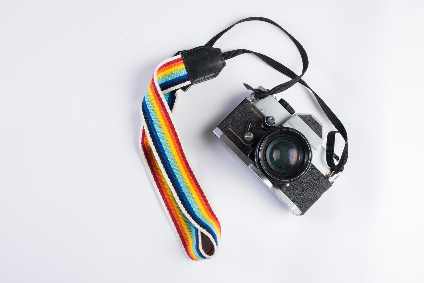 Vintage camera isolate on white background photo