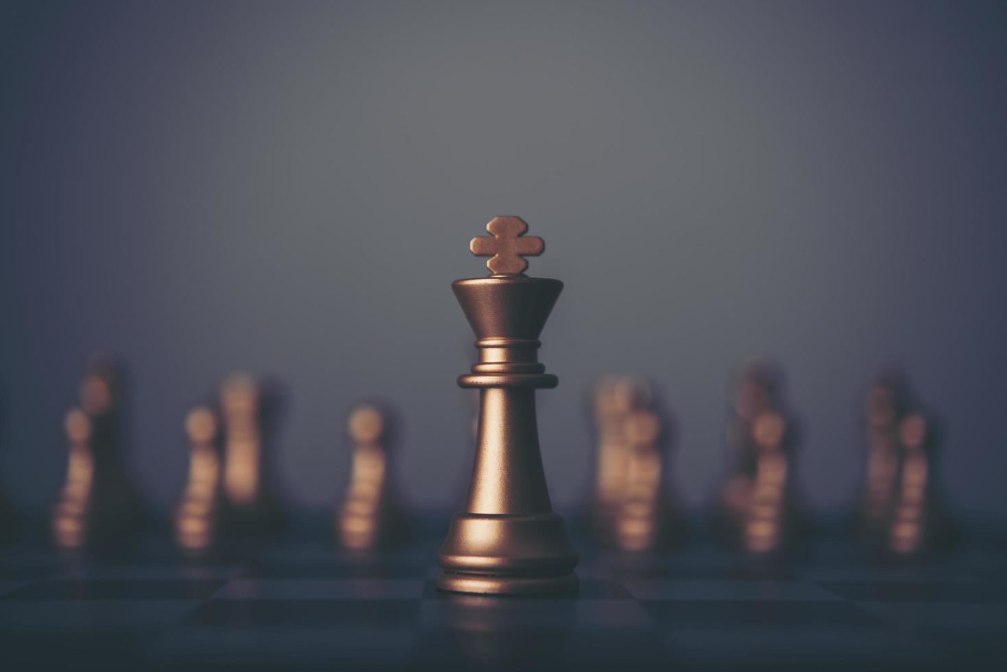 King and knight chess setup on dark background photo