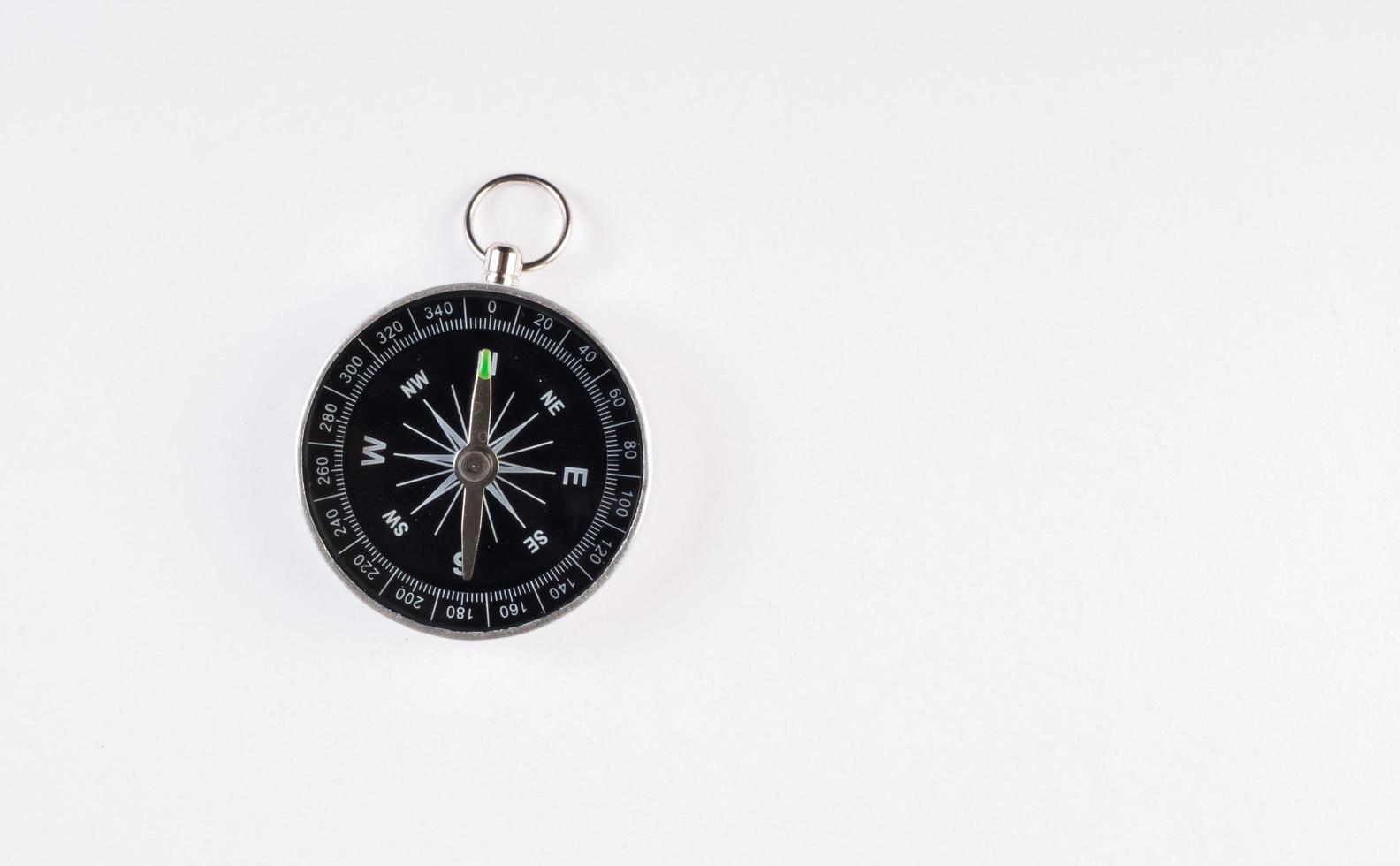 Frontal view of a compass isolated on white background photo