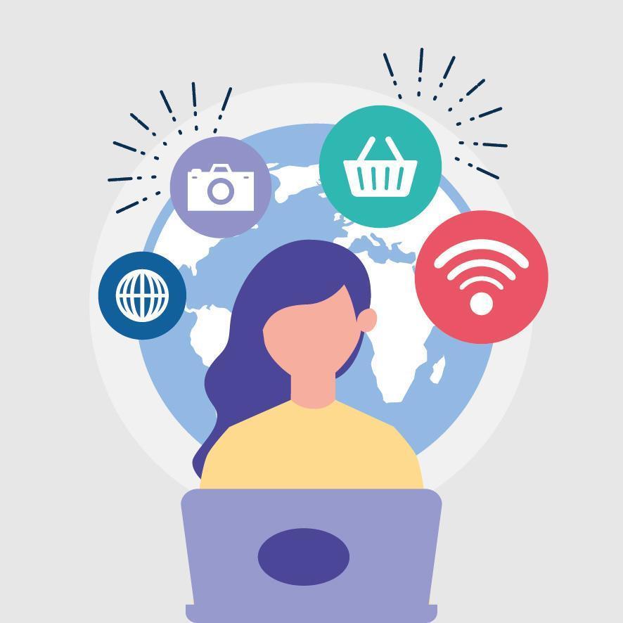 Online business concept with laptop vector
