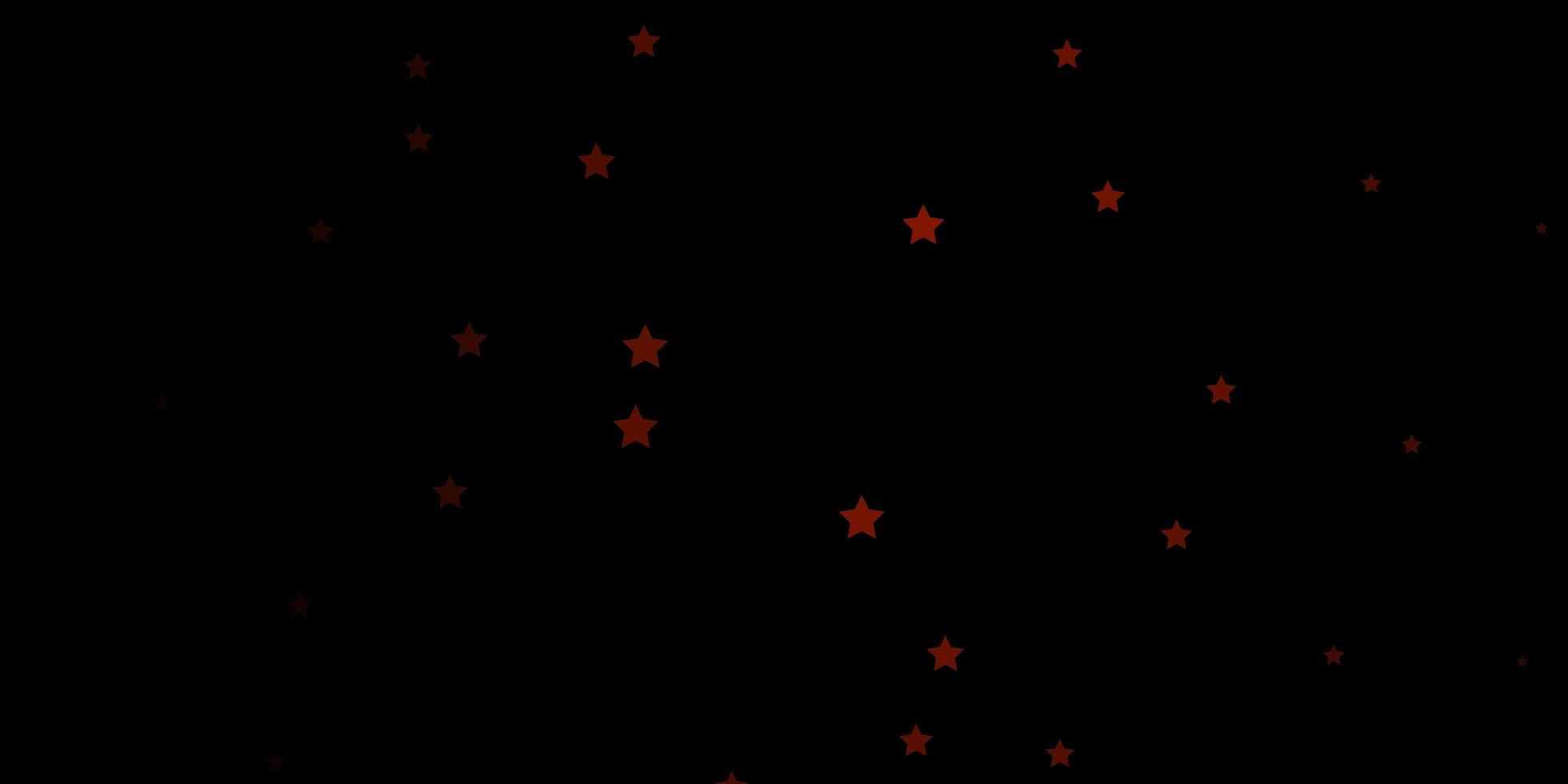 Dark Brown vector background with small and big stars.