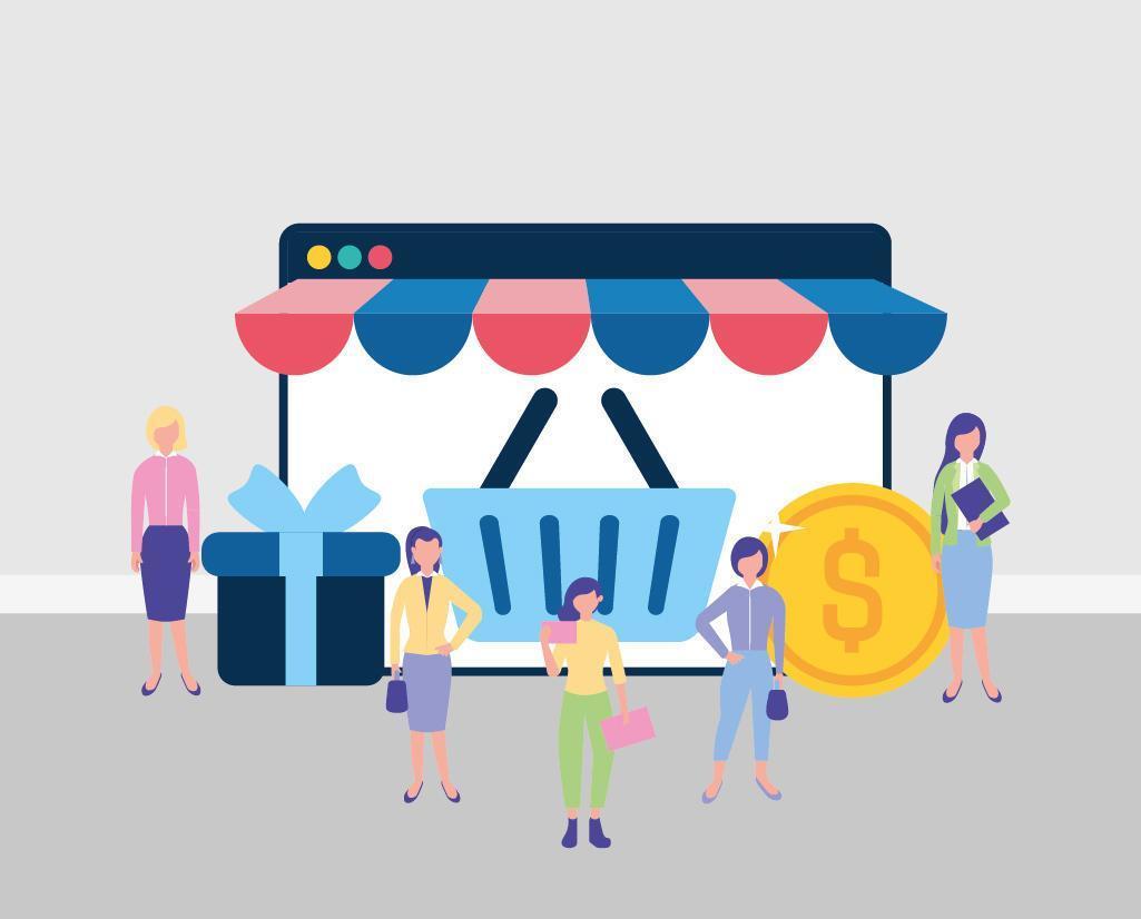 Online business concept with people vector