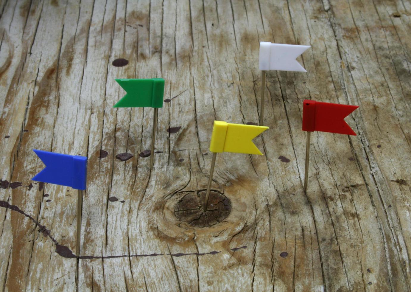 Flags on wood photo