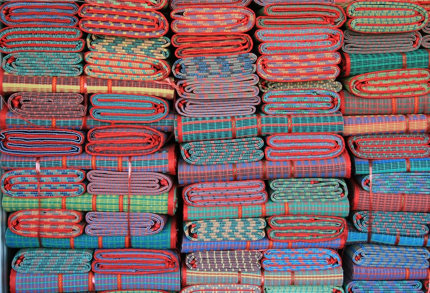 Stacked colorful cloths photo