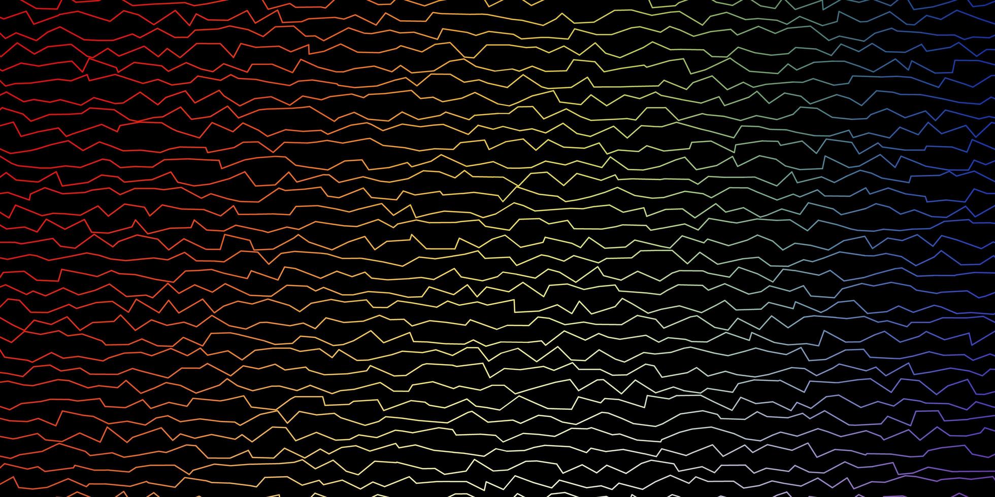 Dark Multicolor vector background with curved lines.