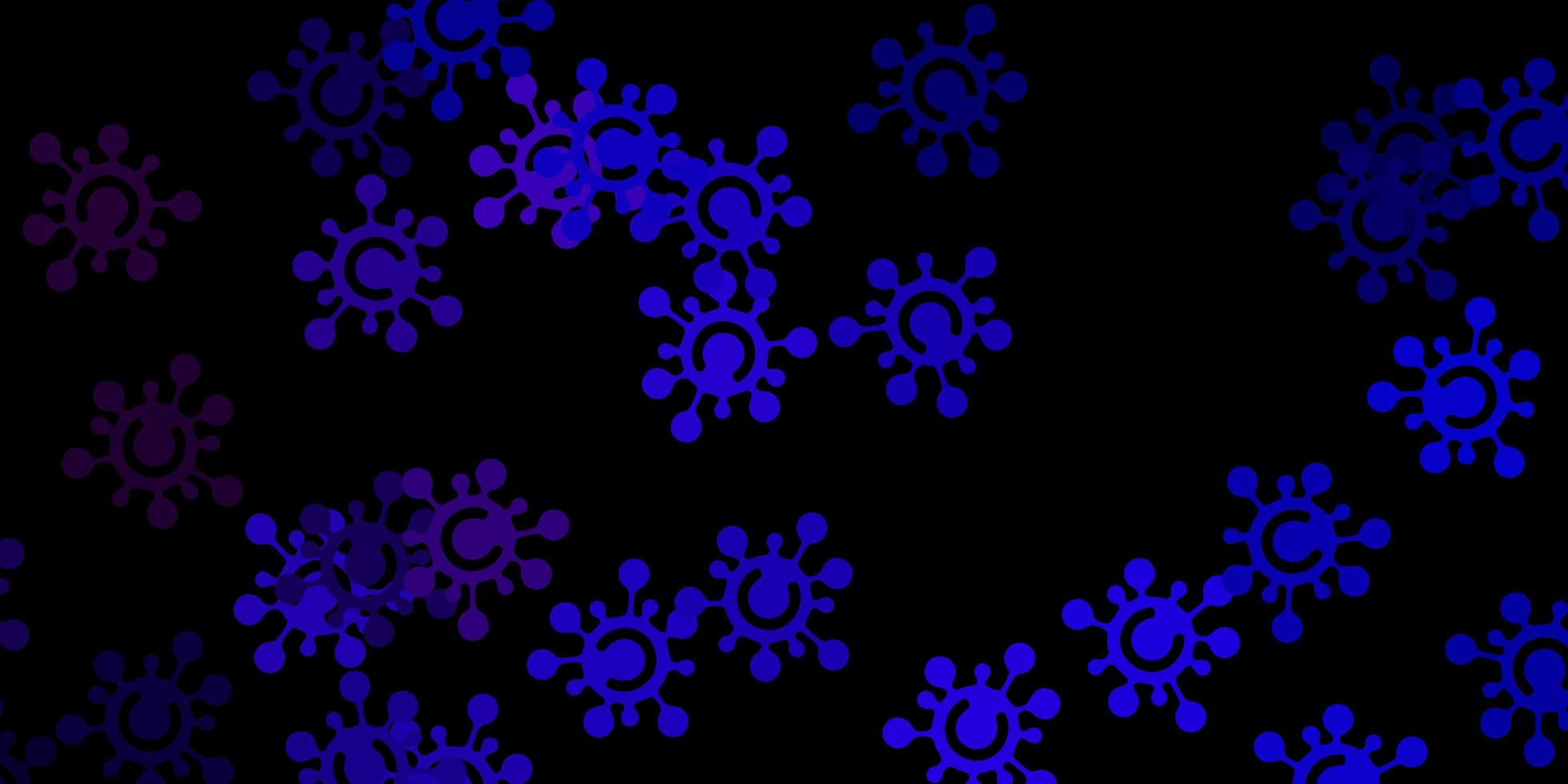 Dark blue, red vector texture with disease symbols.