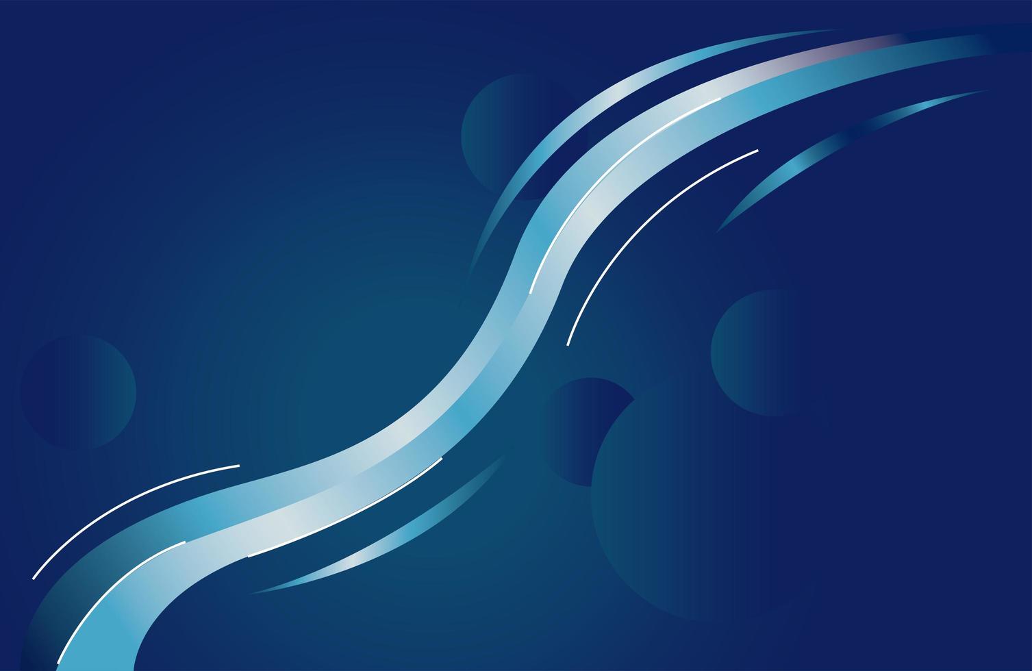 colorful light trail in blue background vector