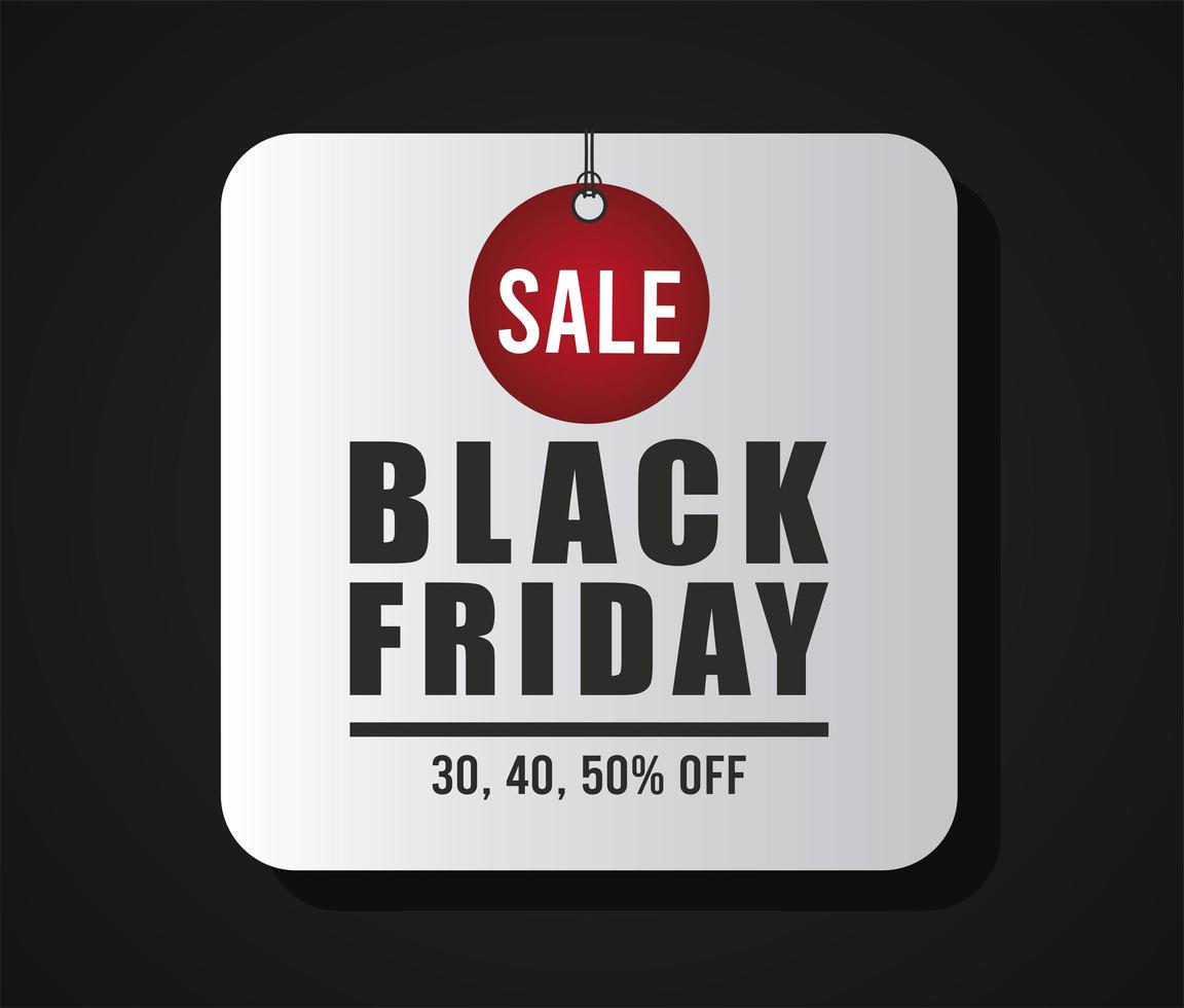 black friday sale banner with lettering in gray button vector