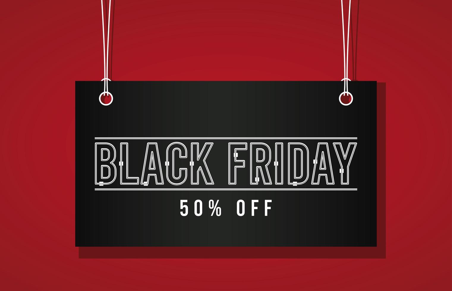 black friday sale banner with label hanging vector