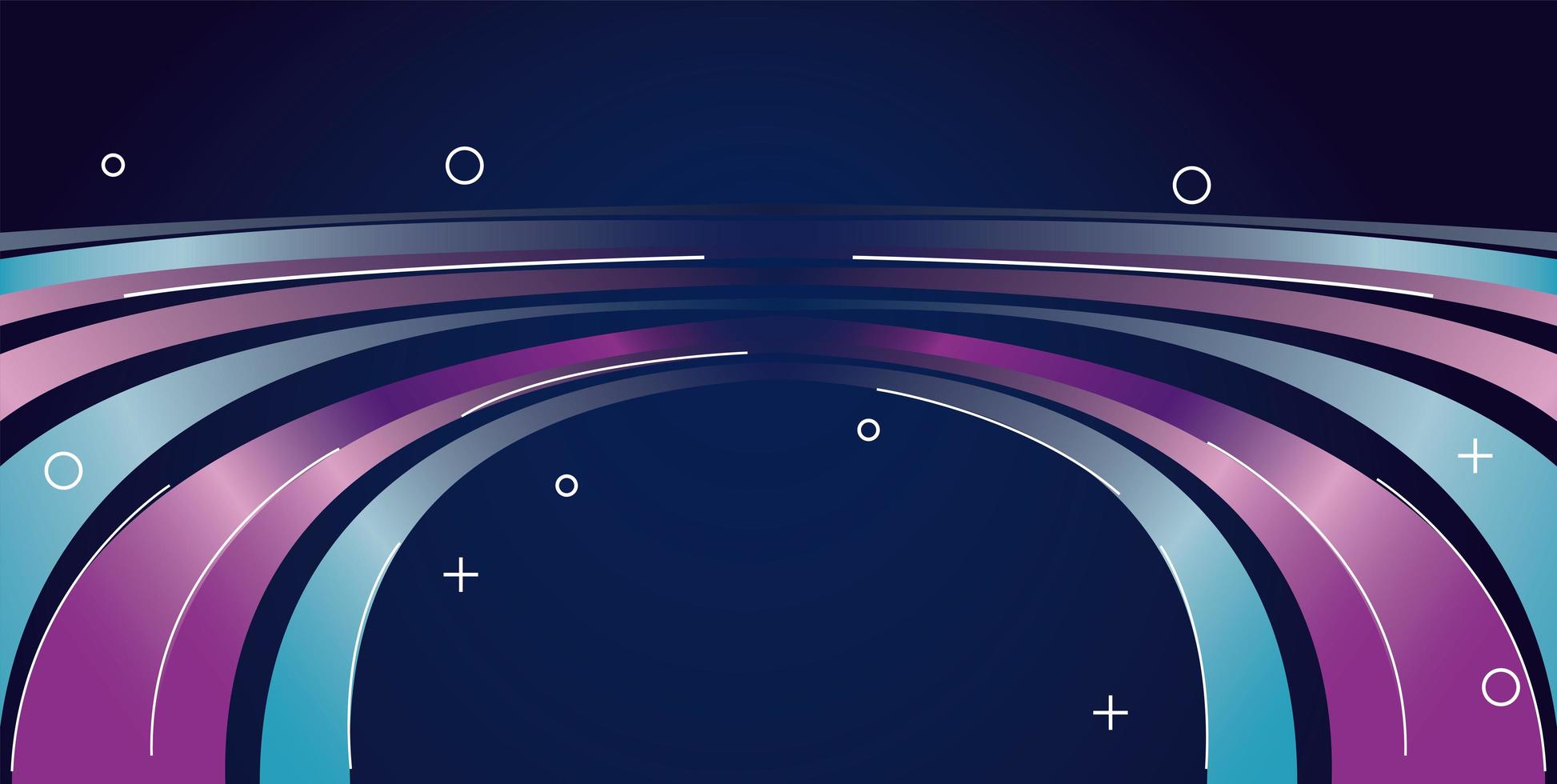 colorful light trail in purple and blue background vector