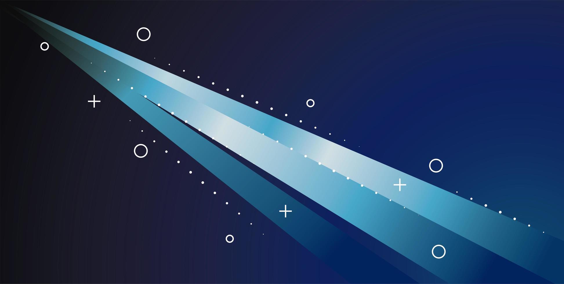 colorful light trail in blue background vector