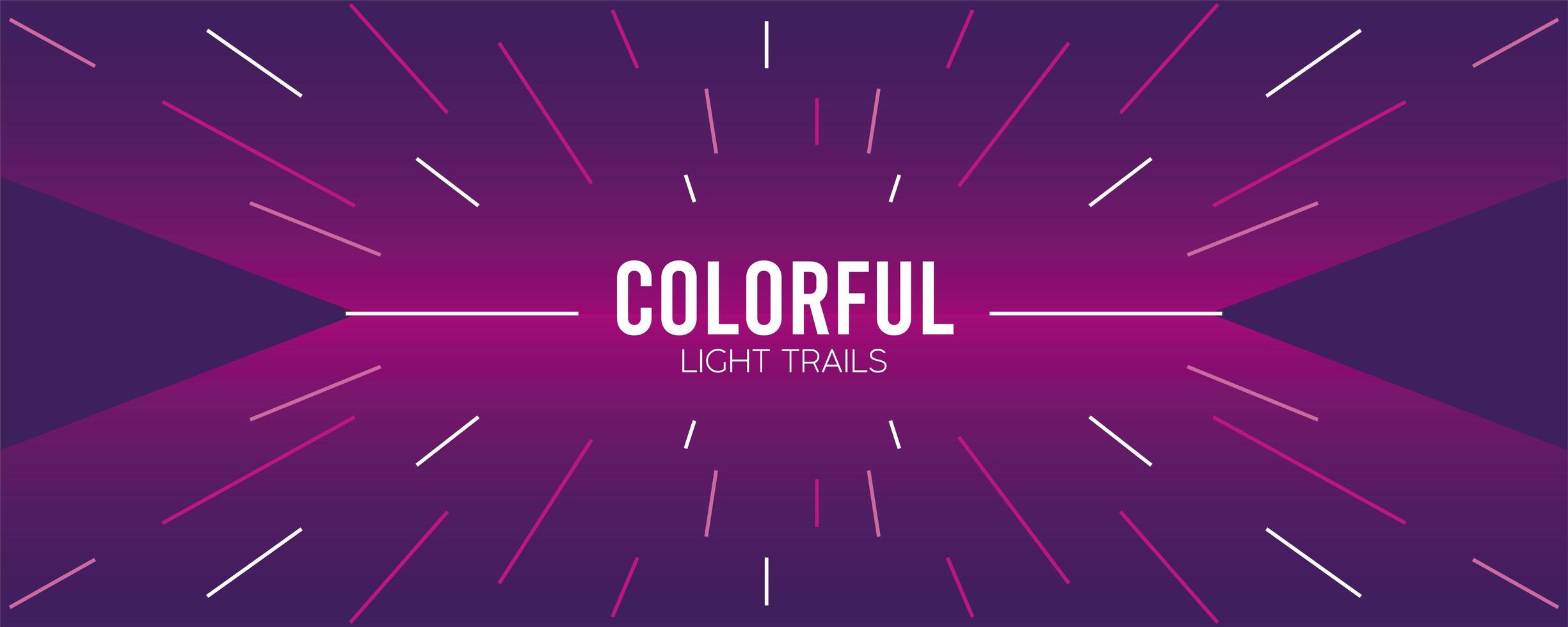 colorido rastro de luz en fondo púrpura vector