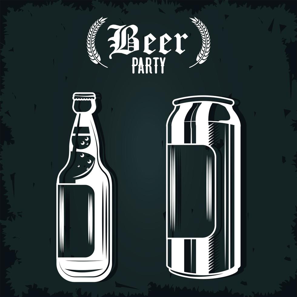 beer bottle and can isolated icons vector