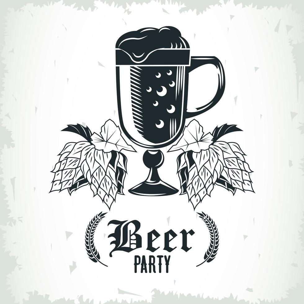 beer mug and hops isolated icon vector