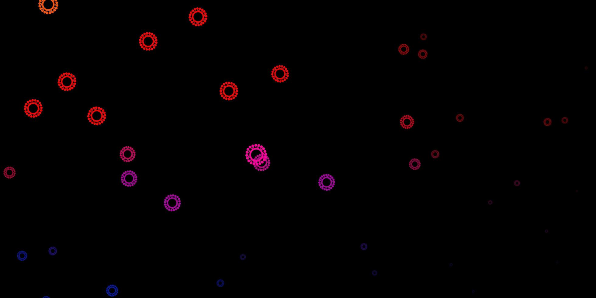 Dark blue, red vector texture with disease symbols.