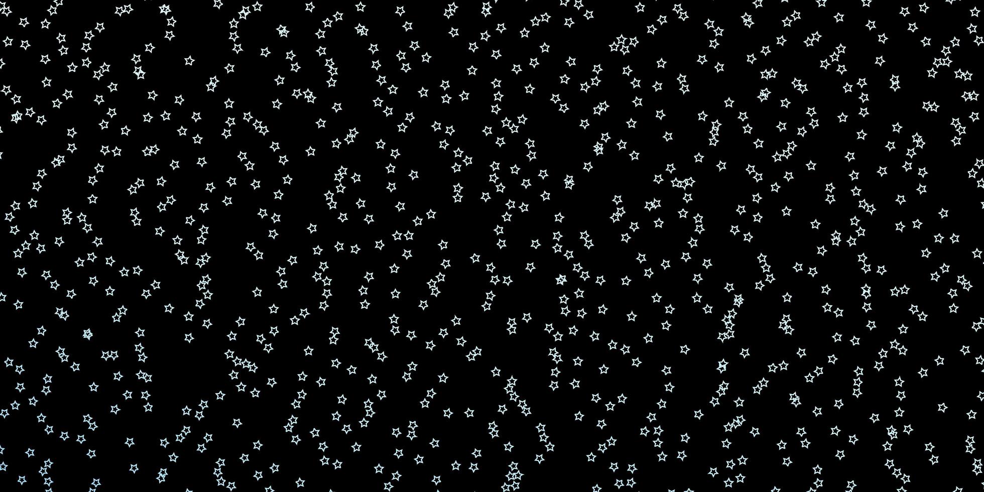 Fondo de vector azul oscuro con estrellas pequeñas y grandes.