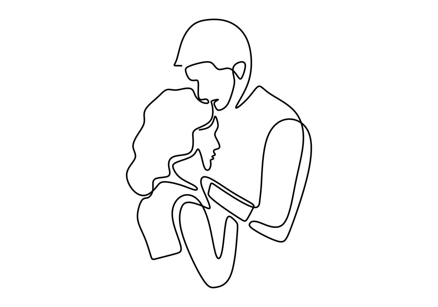 dibujo continuo de una línea. amorosa pareja mujer y hombre en relación de  amor. ilustración vectorial, estilo minimalista. 1956888 Vector en Vecteezy