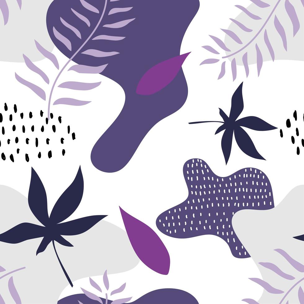 Abstract nature seamless pattern. Modern Memphis botanical garden, vector illustration ready for print.