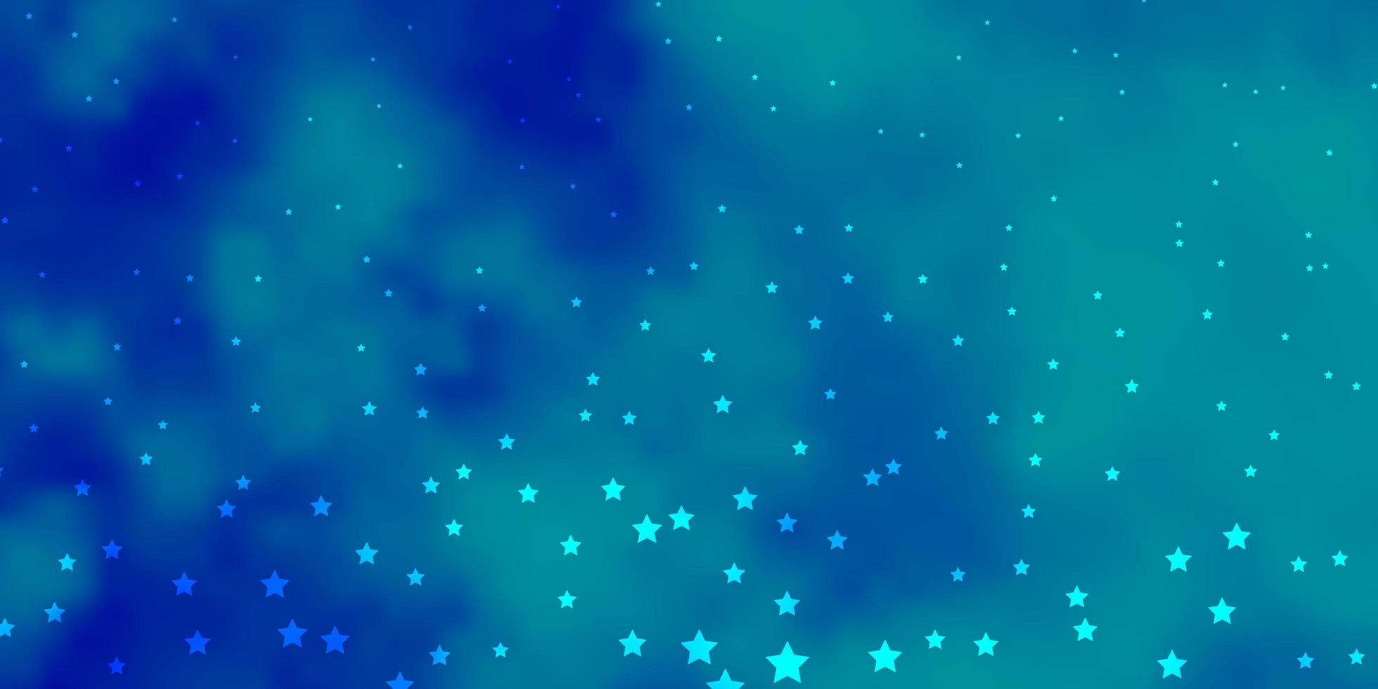 Dark BLUE vector background with small and big stars.