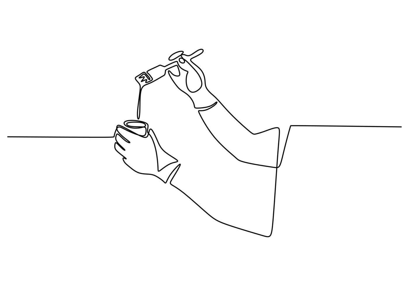 Person painting with paintbrush. One continuous line drawing vector