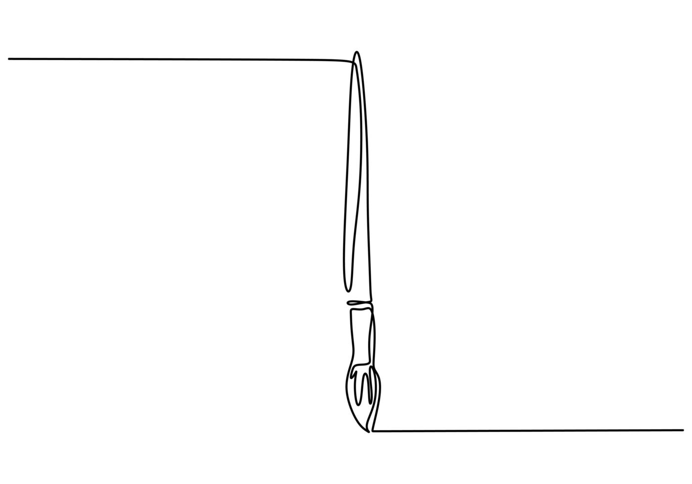 Pincel de dibujo de una línea, ilustración vectorial simplicidad dibujada a mano. herramienta para artista o pintor. vector