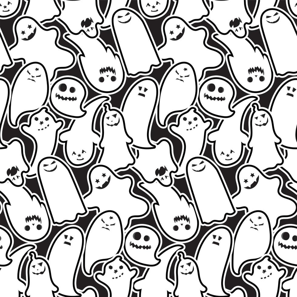 Happy Halloween Seamless Pattern. Scary and horror background vector