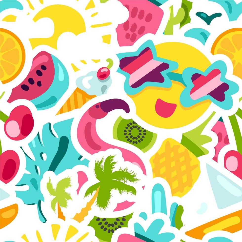 Vector Tropical Summer Seamless Pattern